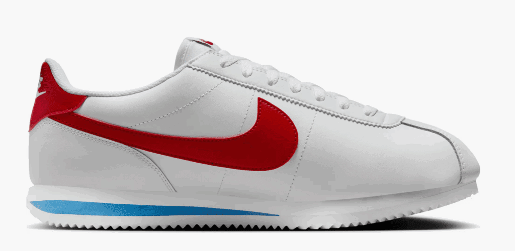 Nike Cortez White/ Varsity Red/ Blue