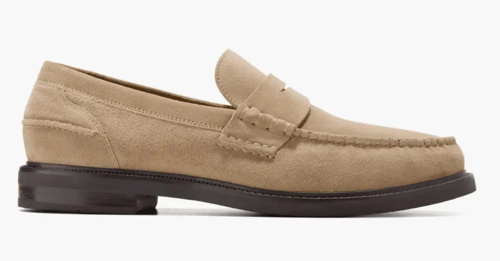 Cole Haan Pinch Prep Penny Birch Beige Suede / Chocolate