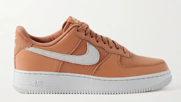 NIKE Air Force 1 '07 Suede-Trimmed Full-Grain Leather and Canvas Sneakers $140 50% off $70