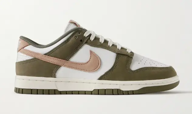 NIKE Dunk Low PRM Suede and Leather Sneakers $125 50% off $63