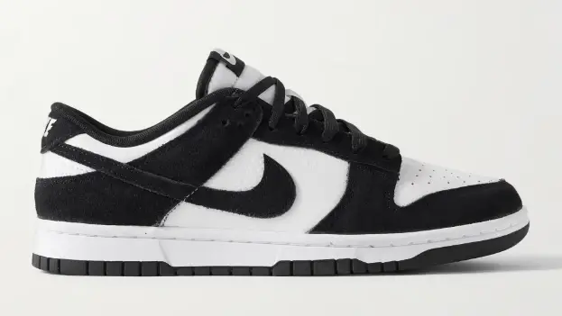 NIKE Dunk Low Retro SE Suede-Trimmed Leather Sneakers $125 50% off $63