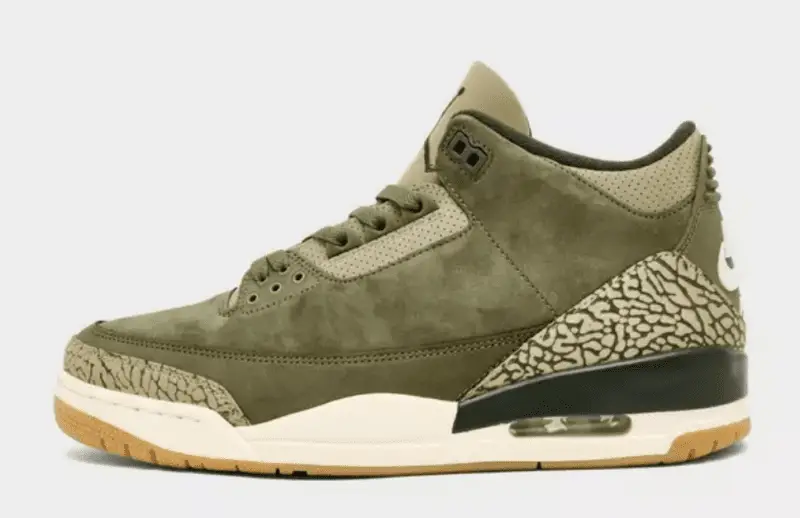 Air Jordan Retro 3 Medium Olive/Sequoia/Neutral Olive/Sail/Total Crimson