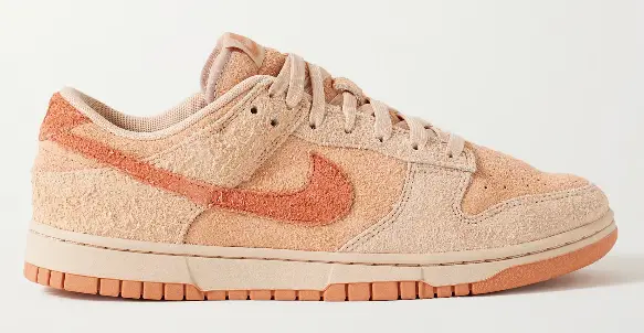 NIKE Dunk Low Brushed-Suede Sneakers $135 50% off $68