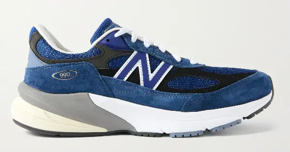 NEW BALANCE 990v6 Leather-Trimmed Suede and Mesh Sneakers MORE SIZES COMING SOON $200 40% off $120