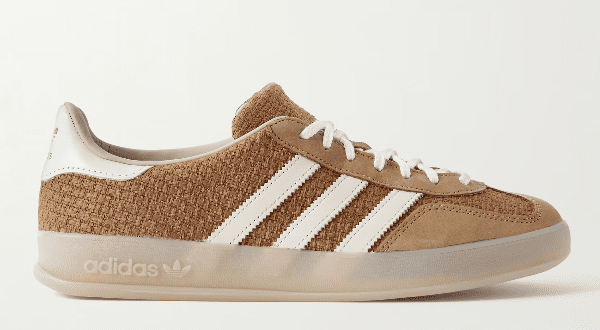 ADIDAS ORIGINALS Gazelle Indoor Leather and Nubuck-Trimmed Basketweave Cotton Sneakers $120 40% off $72