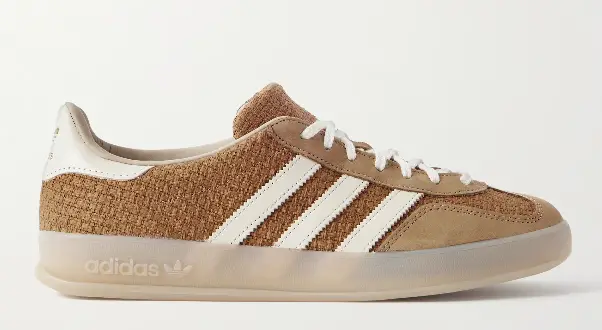 ADIDAS ORIGINALS Gazelle Indoor Leather and Nubuck-Trimmed Basketweave Cotton Sneakers $120 40% off $72