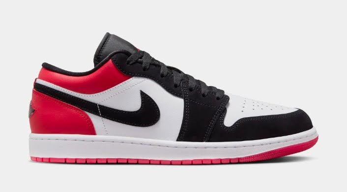 Air Jordan 1 Low SE White/Varsity Red/Black Mens Lifestyle Shoes $125.00 $ 99.98