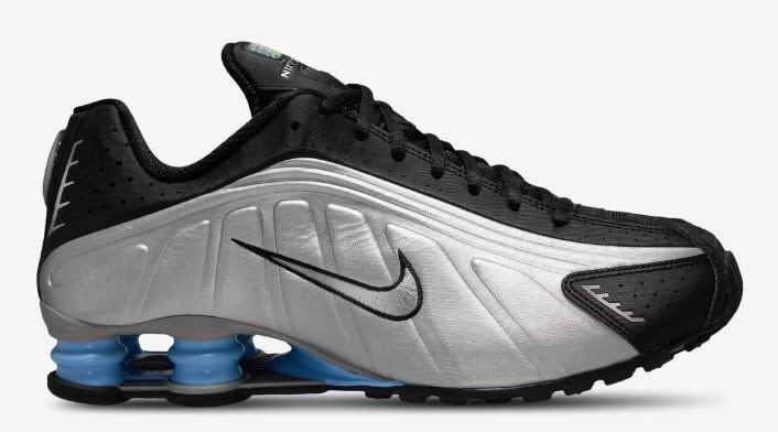 Nike Shox R4 Metallic Silver/Black/Psychic Blue $99.99 $155.00 35% off