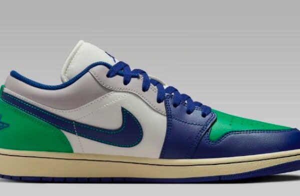Air Jordan 1 Low Sail/Stadium Green/Neutral Grey/Deep Royal Blue Men's Shoes $84.97 $120.00 29% off