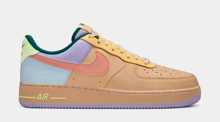 Nike Air Force 1'07 Easter Sesame/Apricot Agate/Hydrangeas Mens Basketball Shoes $115.00 $ 79.89