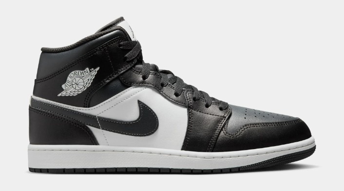 Air Jordan 1 Mid Off Noir Grey/Black/White Mens Lifestyle Shoes $125.00 $ 99.98