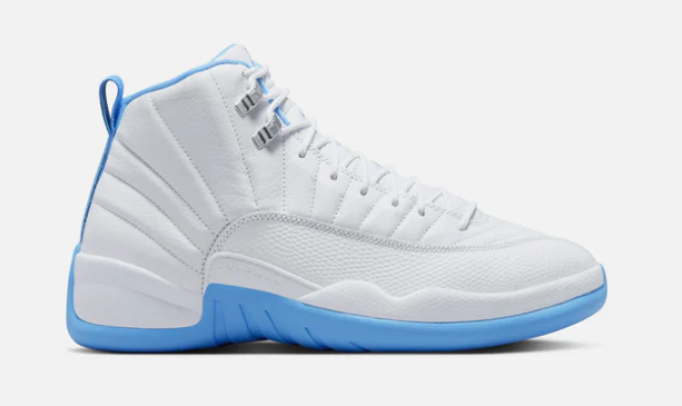 AIR JORDAN 12 RETRO WHITE AND UNIVERSITY BLUE $200 $149.98