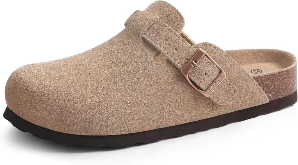 ODOLY Clogs Soft Cork Footbed Comfort Potato Taupe