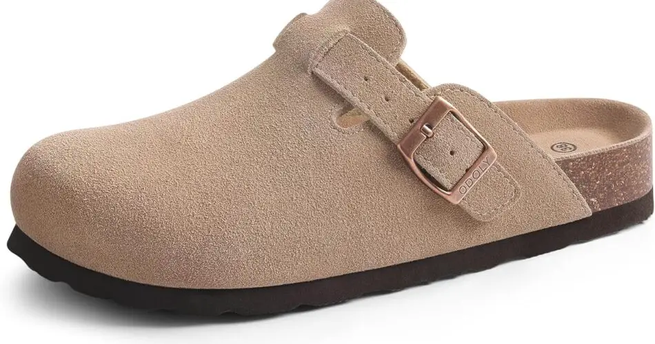 Genuine Suede Clogs for Women Men Soft Cork Footbed Leather Mules Comfort Potato Shoes with Arch Support -45% $25.64 List Price: $46.99List Price: $46.99