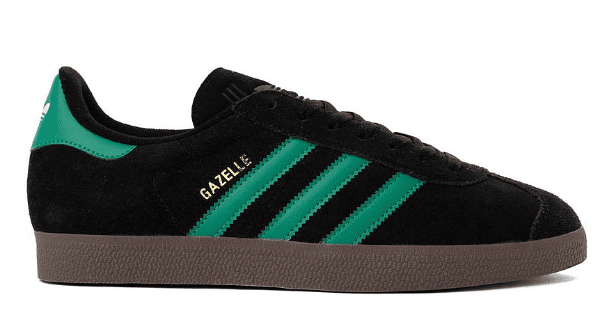adidas Gazelle Athletic Shoe - Black / Court Green / Gum $99.99 $49.98
