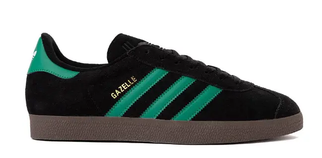 adidas Gazelle Athletic Shoe - Black / Court Green / Gum $99.99 $49.98