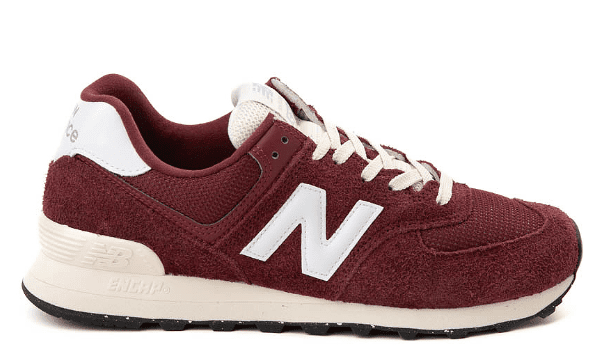 New Balance 574 Athletic Shoe - Crimson / White / Angora $89.99 $59.98