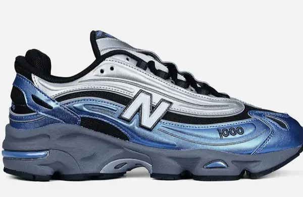 NEW BALANCE MENS LIFESTYLE SHOE 1000 METALLIC BLUE $150 $89.97