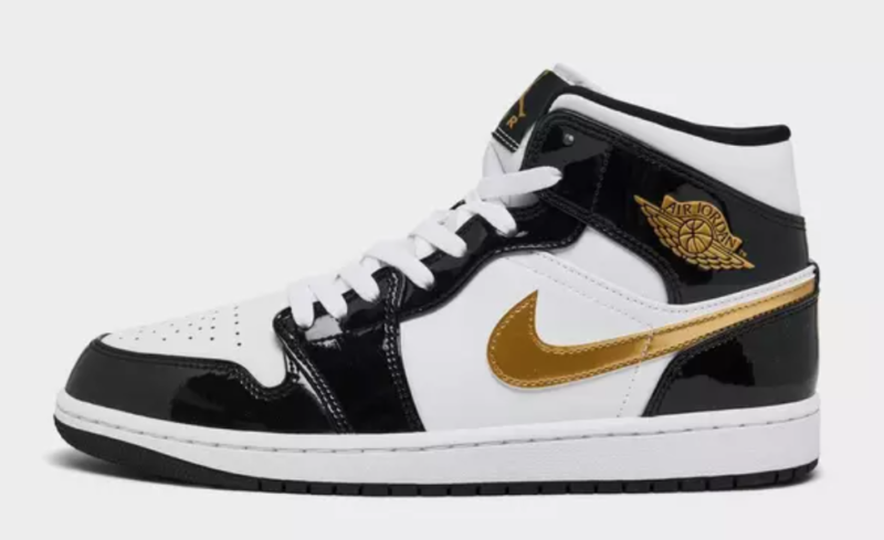 Air Jordan Retro 1 Mid SE Black/Metallic Gold/White