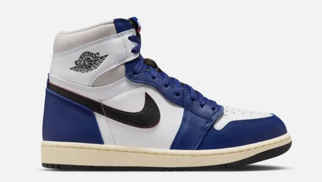 AIR JORDAN 1 RETRO HIGH OG RARE AIR WHITE/BLACK/NEUTRAL GREY/DEEP ROYAL BLUE