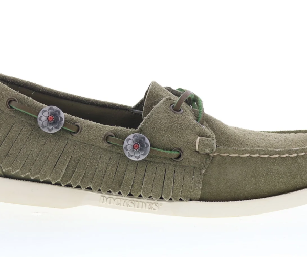 Sebago Portland Fringes 741148W-909 Mens Green Loafers & Slip Ons Boat Shoes by Sebago at Ruze Shoes