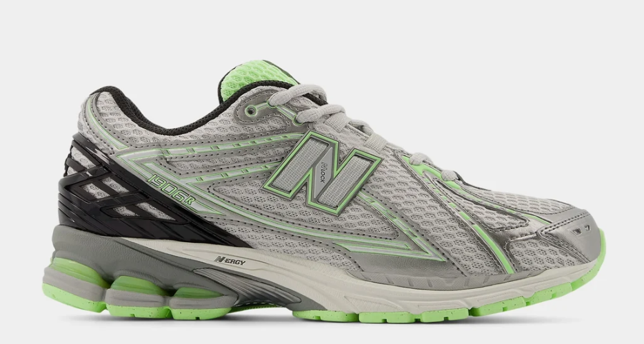 1906R Mens Running Shoes (Dark Silver/Metallic/Mint Flash) is $69.97 at Shoe Palace, down from $155 (55% off). Full size run at the time of scan.