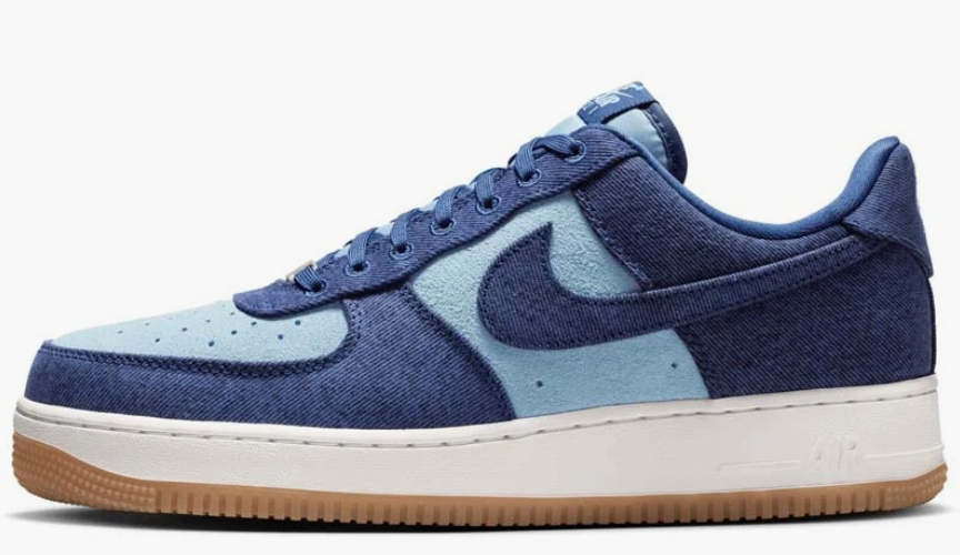 Nike Air Force 1 '07 LV8 'Denim' - Navy/Worn Blue is $68.75 at Sneaker Politics, down from $125 (45% off). Full size run at the time of scan.