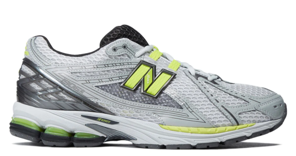 New Balance 1906R Shoes - Light Silver Metallic/Alkaline Green is $77.47 at CCS, down from $155 (50% off). Full size run at the time of scan.