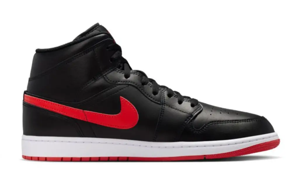 AIR JORDAN 1 MID Black/University Red/White