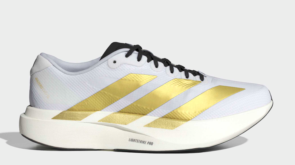 Men's adidas Running Adizero Evo SL Woven Shoes Cloud White / Matte Gold