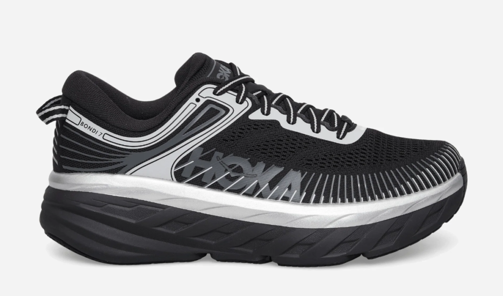 Hoka One Men's Stealth / Tech Bondi 7 Sneakers Black / Stardust