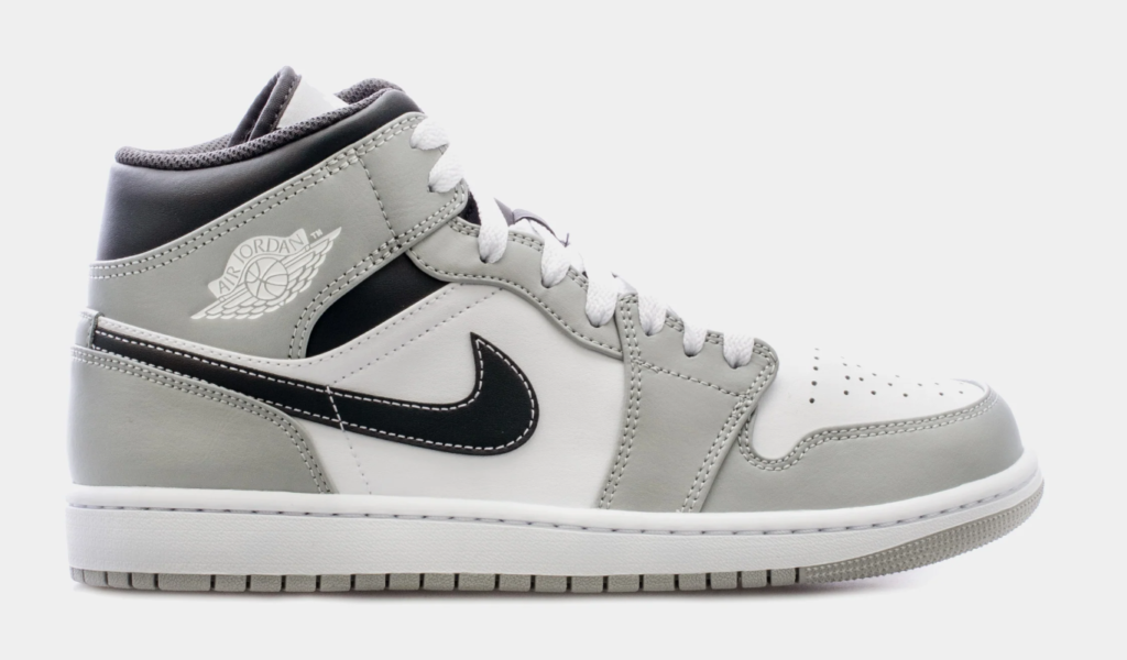 Air Jordan 1 Mid Mens Lifestyle Shoes (Light Smoke Grey/White/Anthracite)