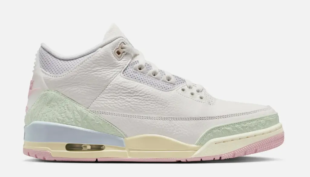 Air Jordan 3 Retro Sail And Jade Aura Mens Lifestyle Shoe - Sail/Jade Aura/Aura/Iced Carmine