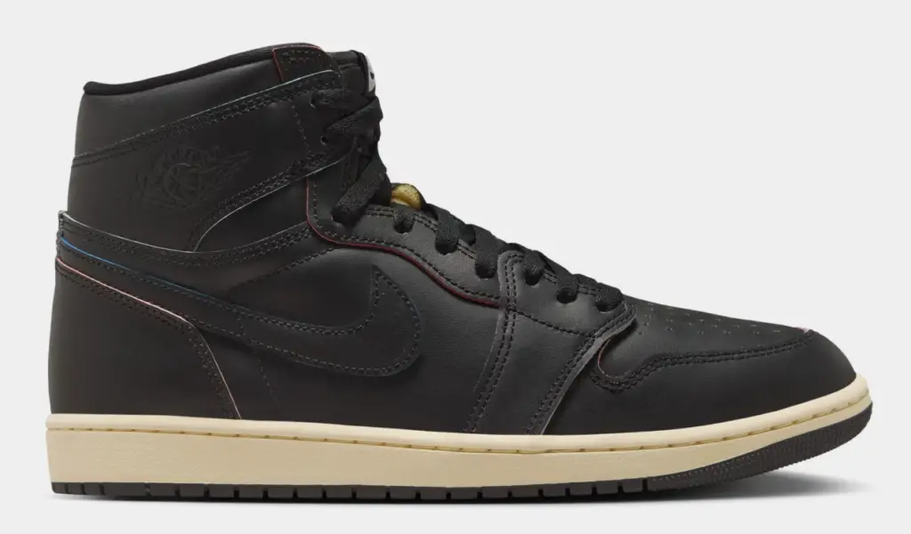 Air Jordan 1 Retro High OG Black and Muslin Mens Lifestyle Shoes (Black/Black Muslin)